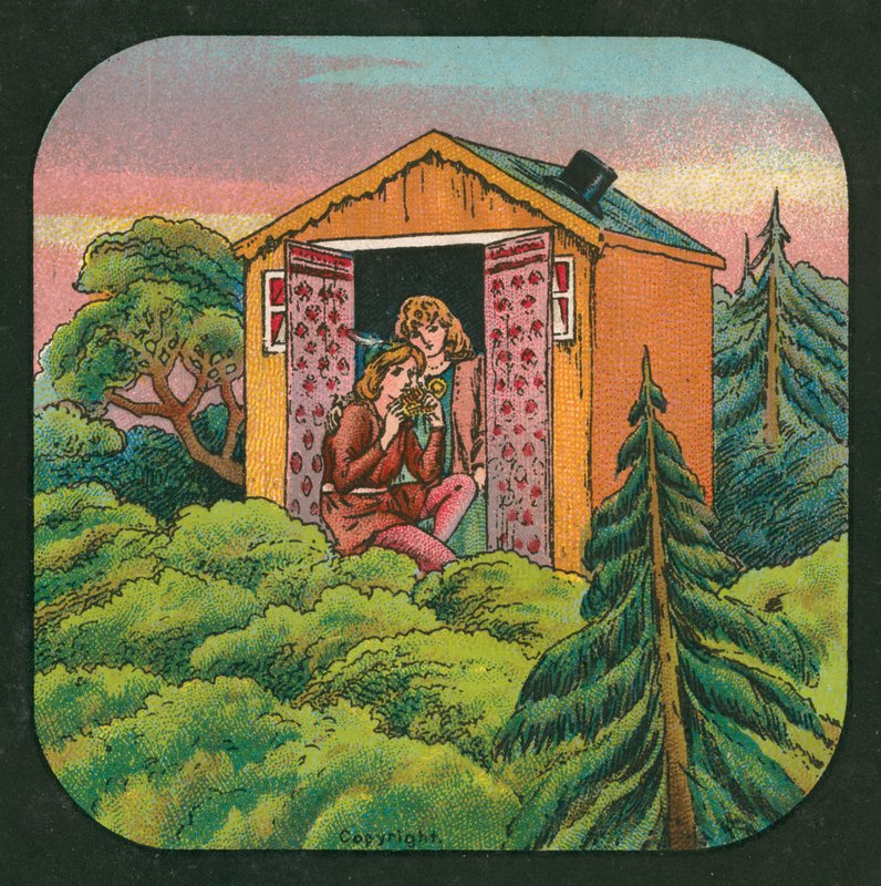 Peter Pan, lyslykt, c 1910 (farge litho) av English School