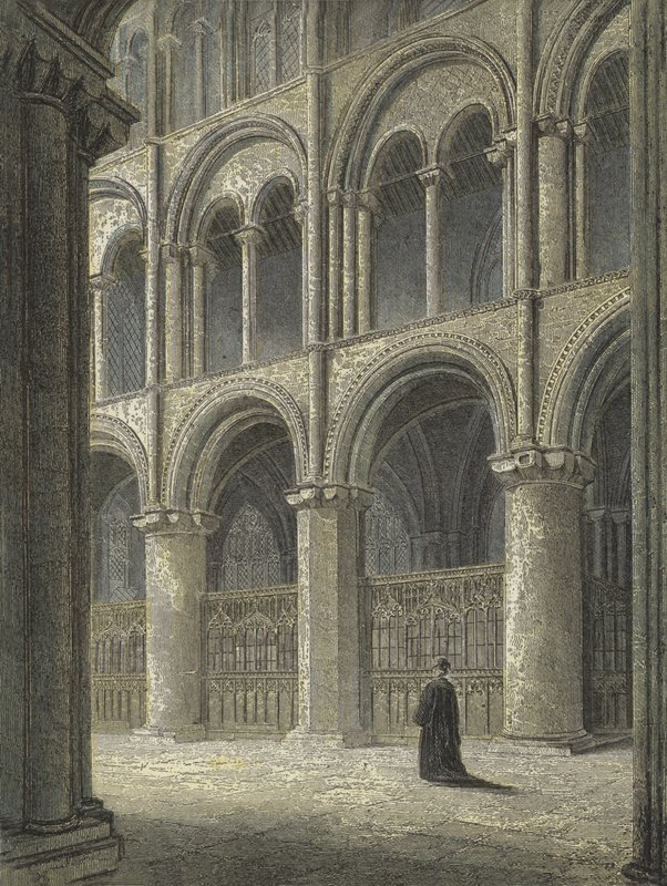Peterborough katedral, utsikt over det nordlige transeptet av English School