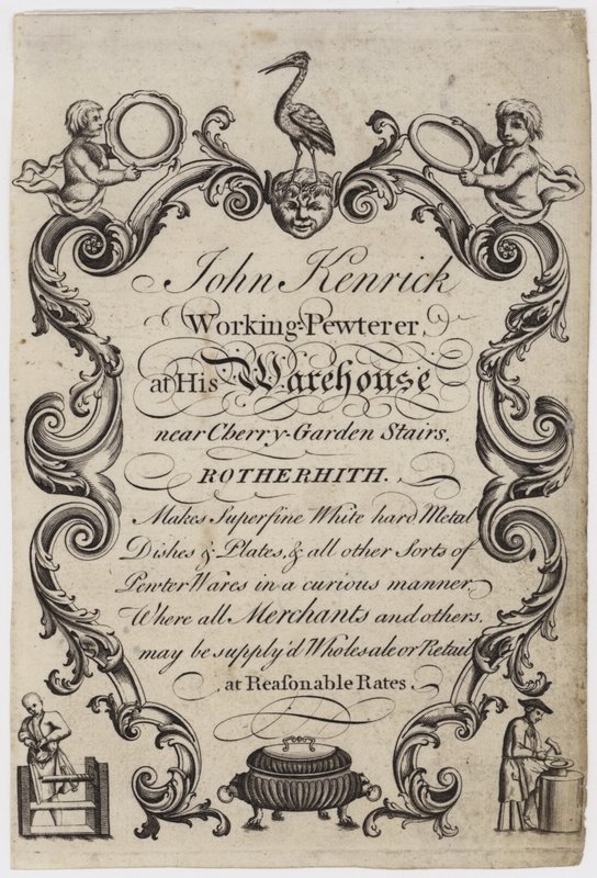 Pewterer, John Kenrick, byttekort av English School