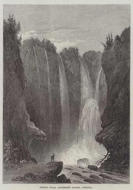 Peyton Falls, Alleghany County, Virginia (gravering) av English School