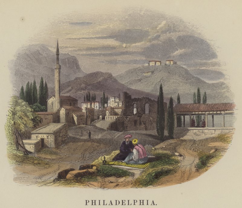 Philadelphia (farget gravering) av English School