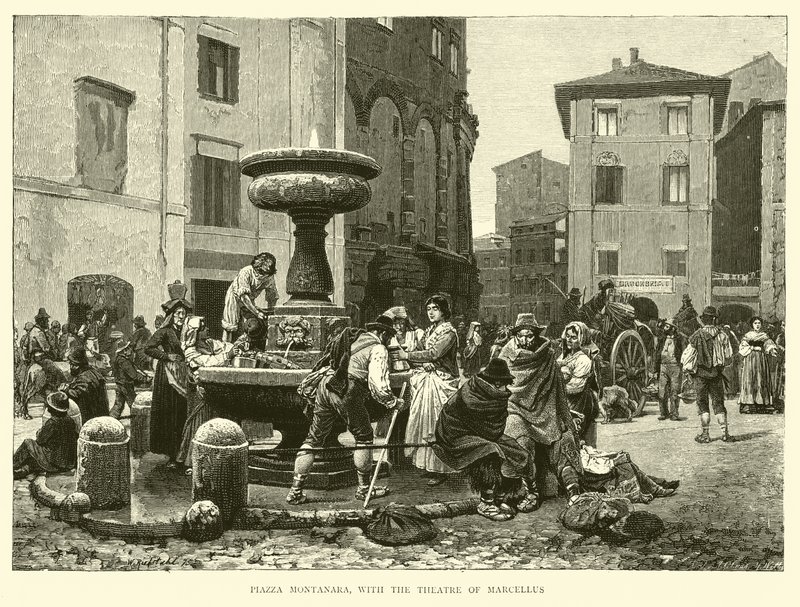 Piazza Montanara, med Theatre of Marcellus av English School