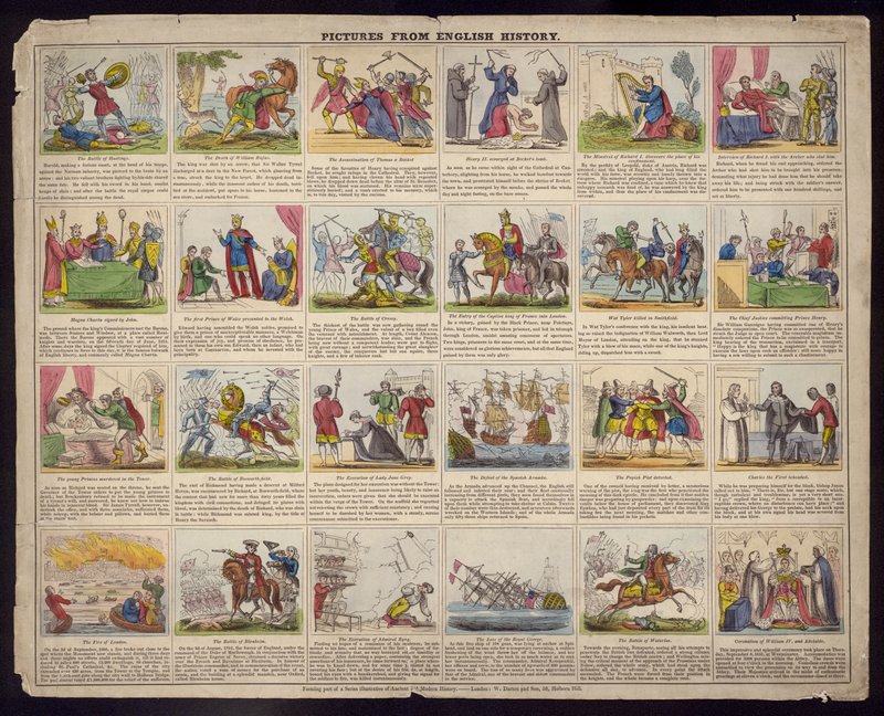 Bilder fra engelsk historie (farget gravering) av English School