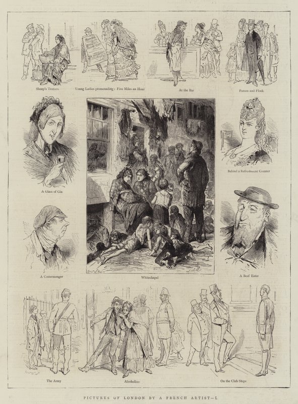 Bilder av London av en fransk kunstner, I (gravering) av English School