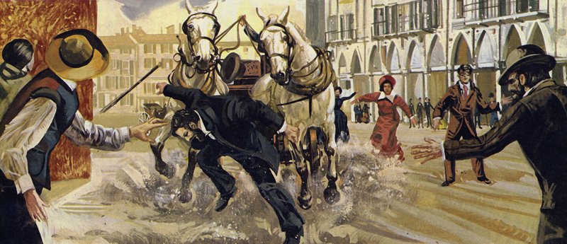 Pierre Curie skled mens han krysset veien og falt under en hest og en kjerre av English School