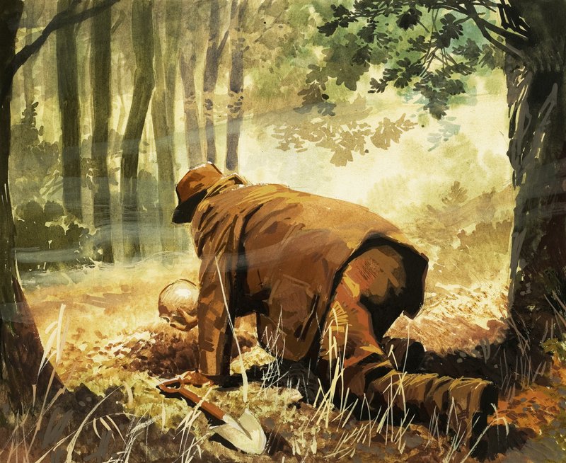 Piltdown Man - "oppdagelsen" forestilt av English School