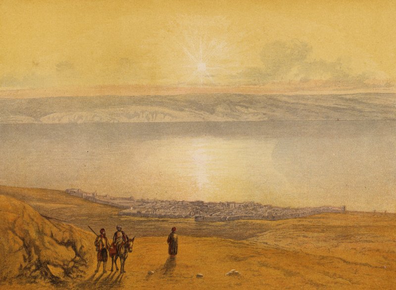 Steder nevnt i Bibelen: Tiberias (chromolitho) av English School