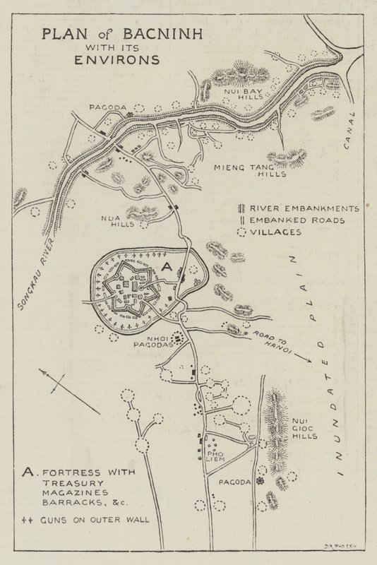 Plan av Bacninh med omgivelsene (gravering) av English School