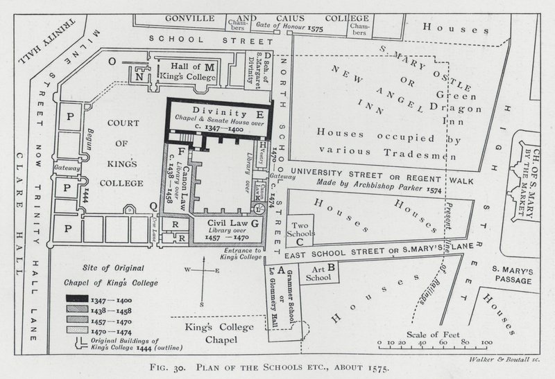 Plan over skolene etc, ca 1575 av English School