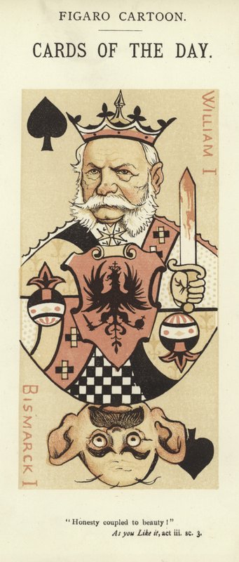 Spillekort med William I og Otto von Bismarck av English School
