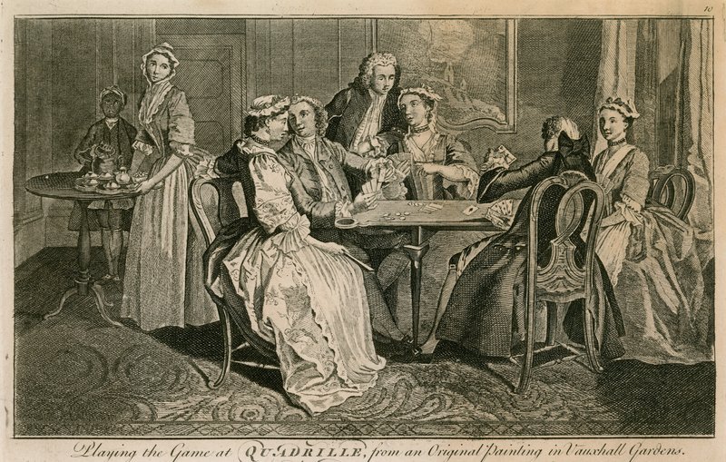 Spiller Quadrille fra originalmaleriet i Vauxhall Gardens, London av English School