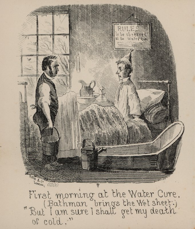 Pleasures of The Water Cure, First Morning (gravering) av English School