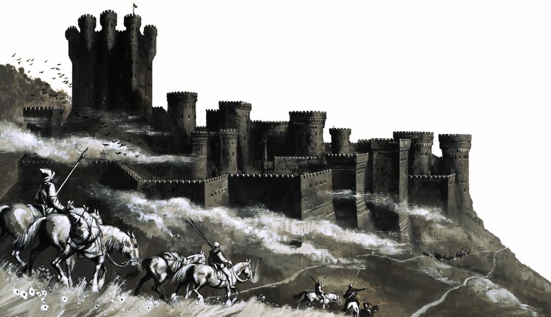 Pontefract Castle i West Ridings, Yorkshire av English School