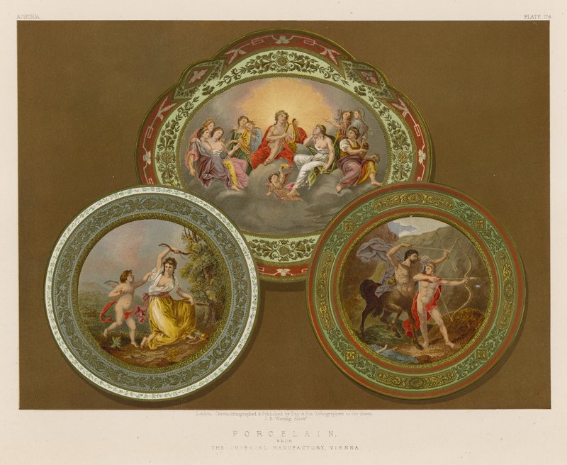 Porselen fra The Imperial Manufactory, Wien av English School