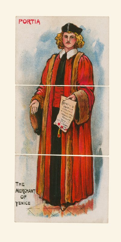 Portia, handelsmannen i Venezia (chromolitho) av English School