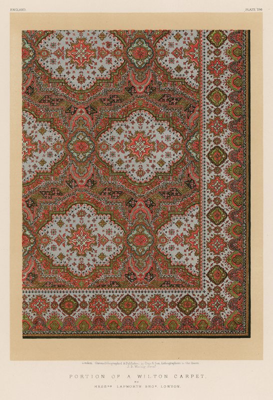 Portion of a Wilton Carpet av Mrs Lapworth Bros, London av English School