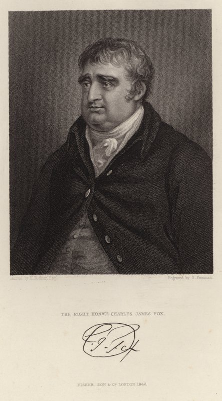 Portrett av Charles James Fox av English School