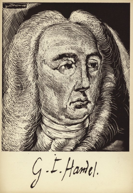 Portrett av George Friedrich Handel av English School