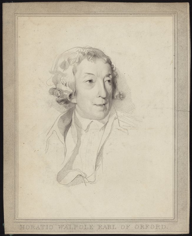 Portrett av Horace Walpole av English School