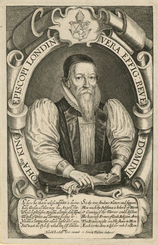 Portrett av John King, biskop av London 1611-21 av English School