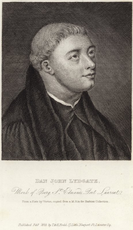 Portrett av John Lydgate av Bury av English School