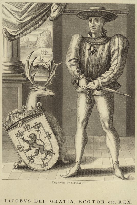 Portrett av kong James I av England av English School