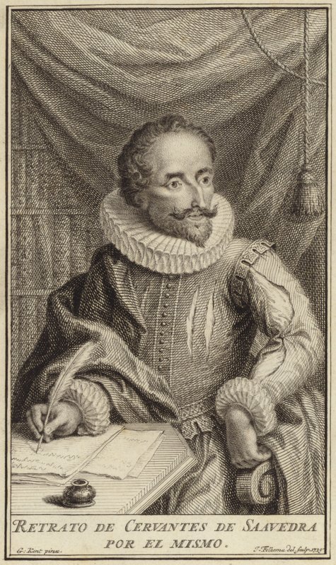 Portrett av Miguel de Cervantes av English School