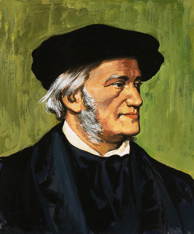 Portrett av Richard Wagner, komponist av The Flying Dutchman av English School