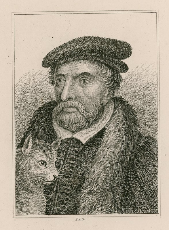 Portrett av Sir Richard Whittington og katt, ellers Dick Whittington, Lord Mayor of London av English School
