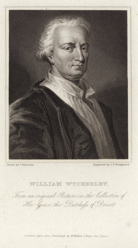 Portrett av William Wycherley av English School