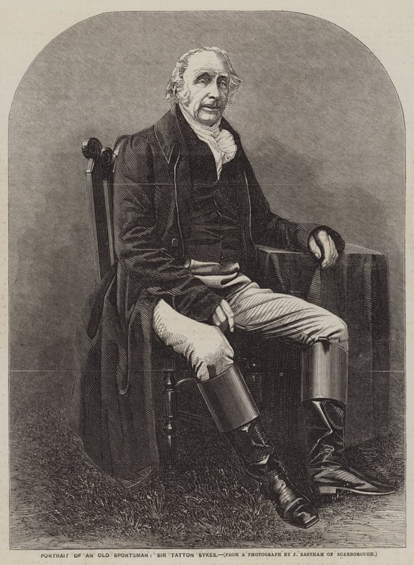 Portrett av en gammel idrettsmann, Sir Tatton Sykes (gravering) av English School
