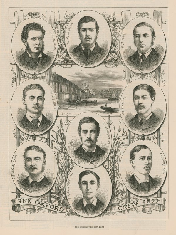 Portretter av Oxford-mannskapet fra 1877 av English School