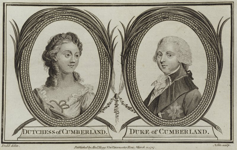 Portretter av hertuginnen og hertugen av Cumberland av English School