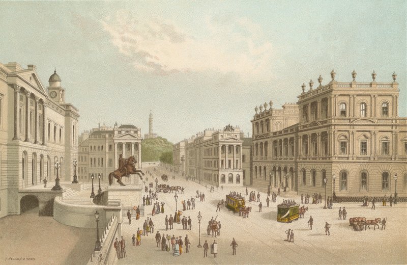 Postkontor, Register House og Calton Hill - Edinburgh av English School