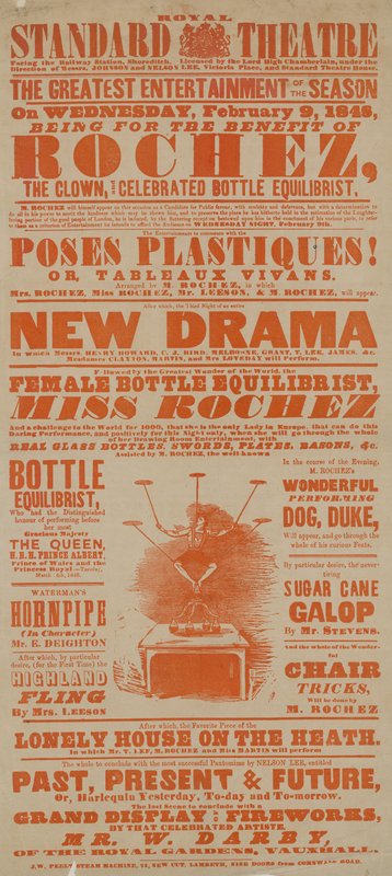 Plakat for Royal Standard Theatre, 9. februar 1848 av English School