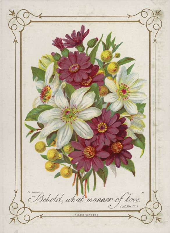 Posy av blomster av English School