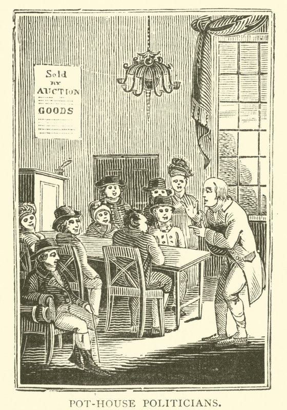 Pottehuspolitikere (tresnitt) av English School
