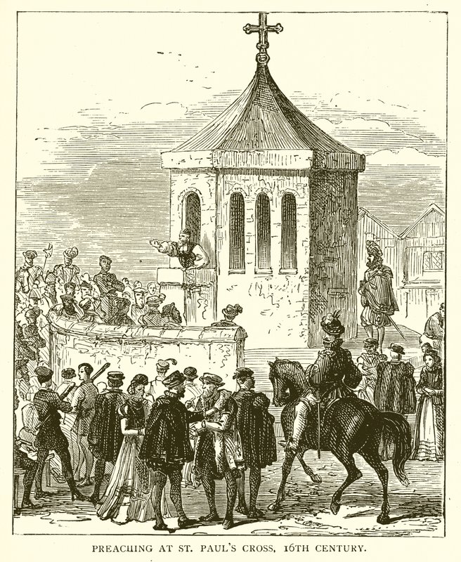 Forkynnelse ved St. Pauls Cross, 1500-tallet av English School