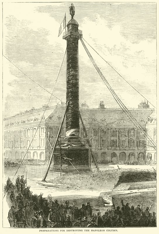 Forberedelser for å ødelegge Napoleonsøylen, april 1871 av English School