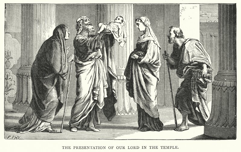 Presentasjon av Jesus Kristus i tempelet (gravering) av English School