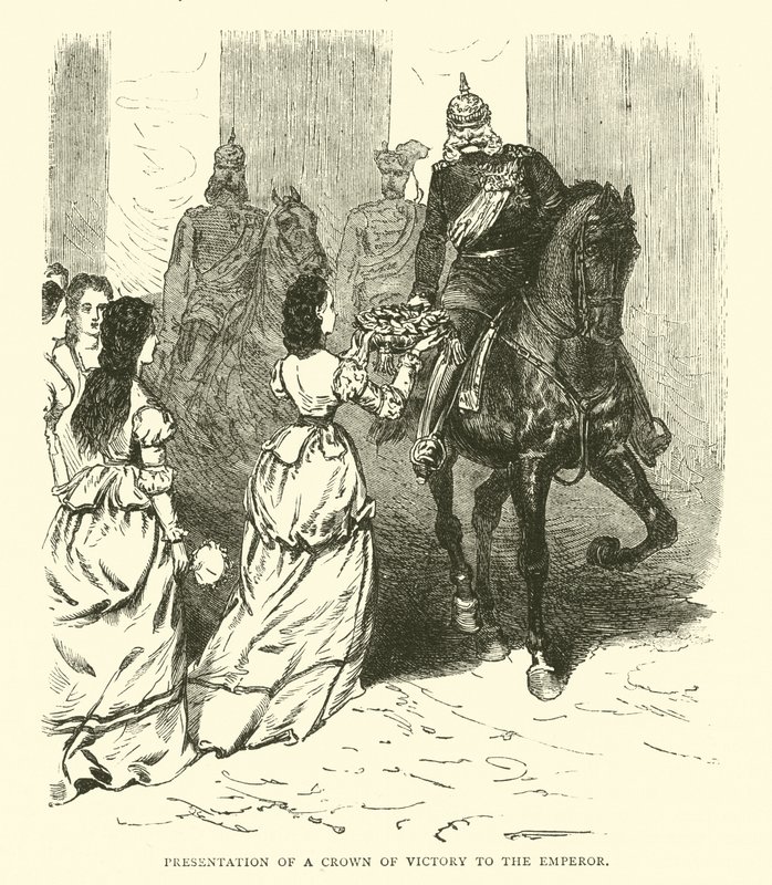 Presentasjon av en seierskrone til keiseren, mars 1871 av English School