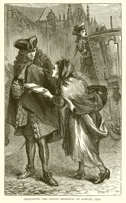 Presenterer Legion Memorial til Harley, 1701 av English School