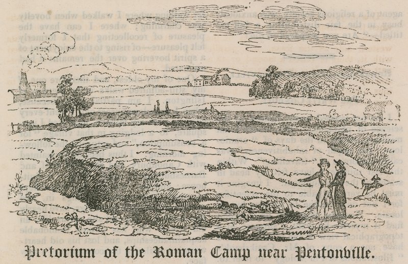 Pretorium of the Roman Camp nær Pentonville, London av English School