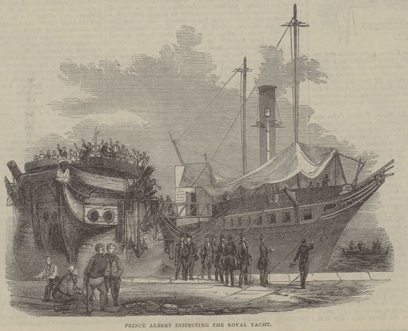 Prins Albert inspiserer Royal Yacht av English School