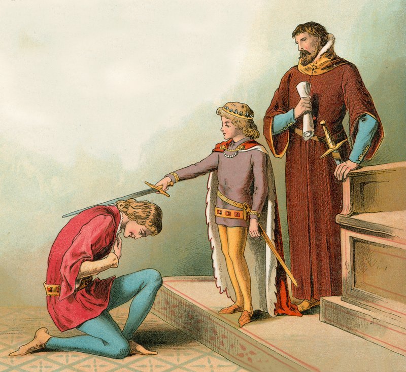 Prins Edward (senere kjent som den svarte prinsen) opprettet ridderskap i en alder av seks av English School