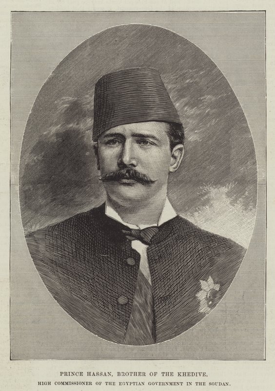 Prins Hassan, bror til Khedive, høykommissær for den egyptiske regjeringen i Soudan (gravering) av English School