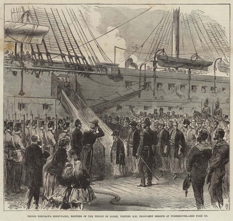 Prins Tokugawa Minbutaiho besøker Serapis i Portsmouth av English School