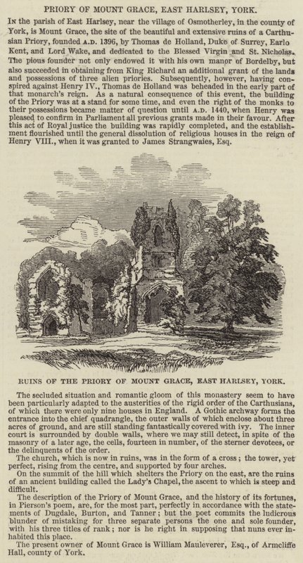 Priory of Mount Grace, East Harlsey, York (gravering) av English School