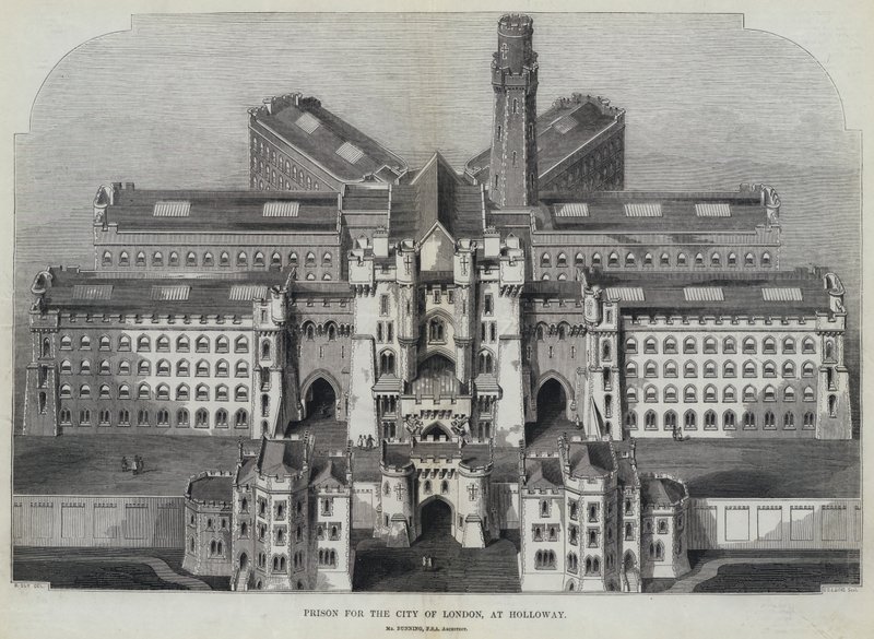 Fengsel for City of London, ved Holloway (gravering) av English School