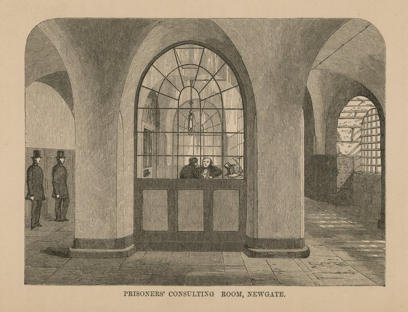 Konsultasjonsrom for fanger i Newgate av English School